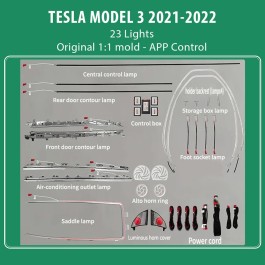 DIQ AMBIENT TESLA MODEL 3 mod.2021-2022 (Digital iQ Ambient Light Tesla Model 3 mod.2021-2022, 23 Lights)