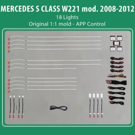 DIQ AMBIENT MERCEDES S (W221) (Digital iQ Ambient Light Mercedes S mod. 2008-2012, 18 Lights, 64 Colors)