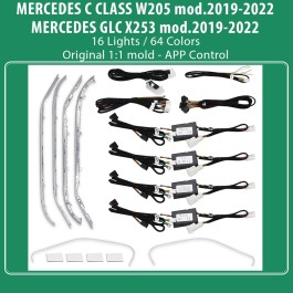 DIQ AMBIENT 8161 DCK BENZ C CLASS (W205) - GLC (X253) mod.2019-2022 (Digital iQ Ambient Light for Mercedes C & GLC, 16 Lights)