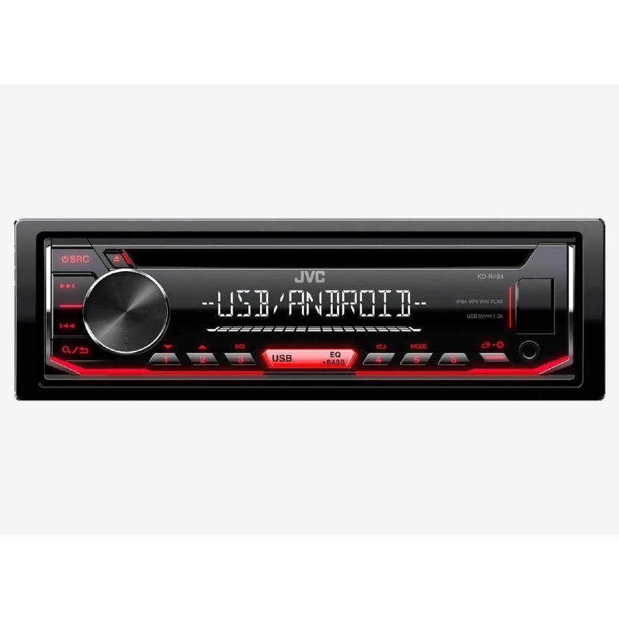RADIO CD MP3 USB AUX ΚΟΚΚΙΝΟ ΦΩΤΙΣΜΟ ΣΥΜΒΑΤΟ ΜΕ ANDROID JVC - 1 ΤΕΜ. Πηγές Ήχου Αξεσουαρ Αυτοκινητου - ctd.gr