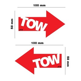 ΑΥΤΟΚΟΛΛΗΤΟ ''TOW'' ΚΟΚΚΙΝΟ 100x58mm SIMONI RACING - 2 ΤΕΜ.